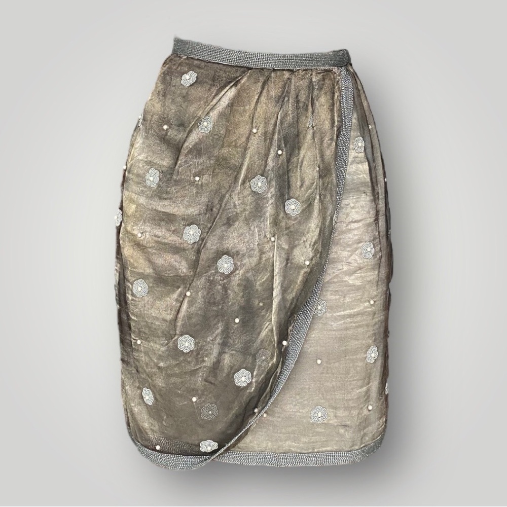 Salvatore Ferragamo Silk Beaded Mini Skirt 🌼